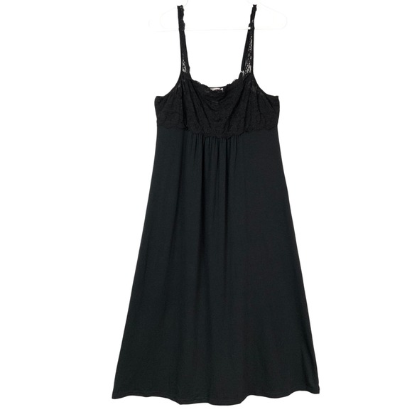 Oscar de la Renta Other - Oscar de la Renta Pink Label Black Nightgown L Pullover Scoop Sleeveless Lace